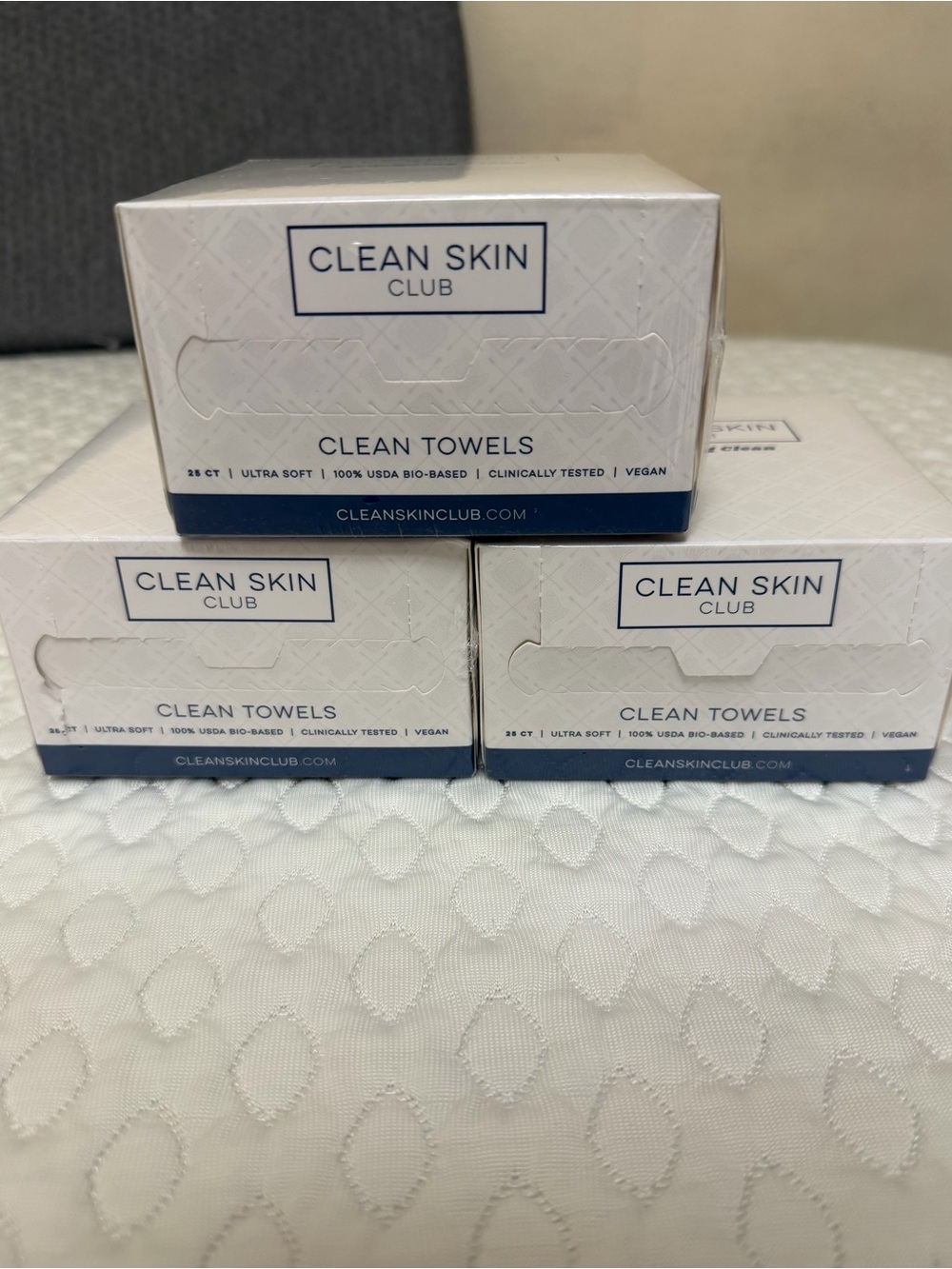 Clean Skin Club Clean Towels – 3-Pack Bundle (75 Total Towels)